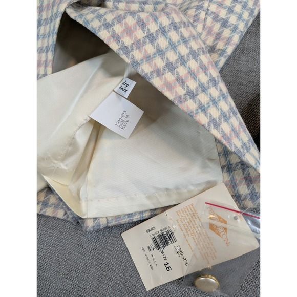 NWT Pendelton Blazer Womens 16 Plus Houndstooth Virgin Wool Made USA Vintage - Picture 9 of 9